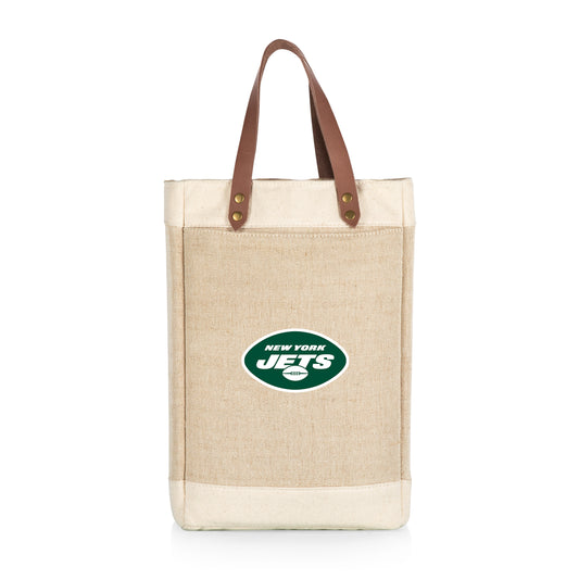 New York Jets - Pinot Jute 2 Bottle Insulated Wine Bag