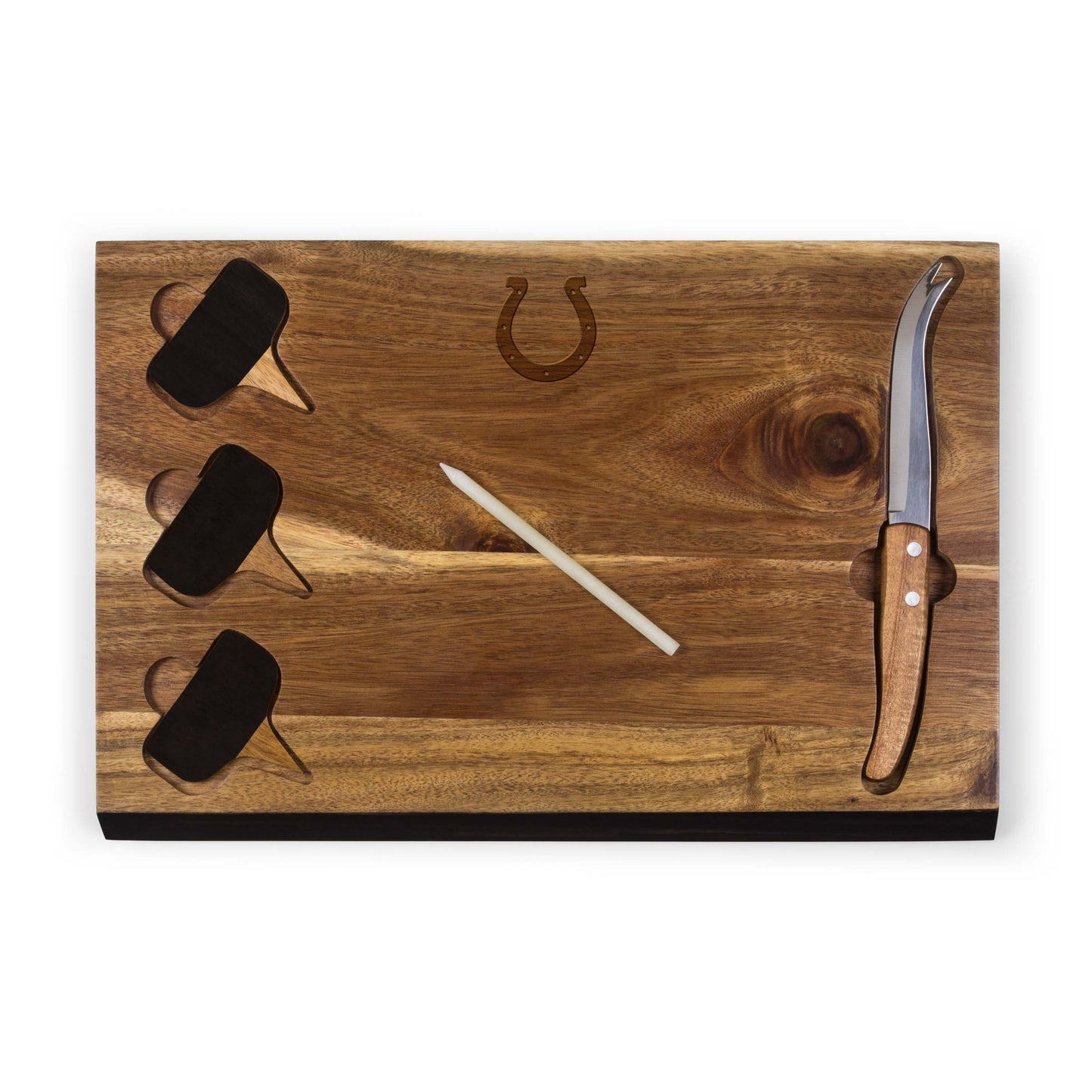 Indianapolis Colts - Delio Acacia Cheese Cutting Board & Tools Set