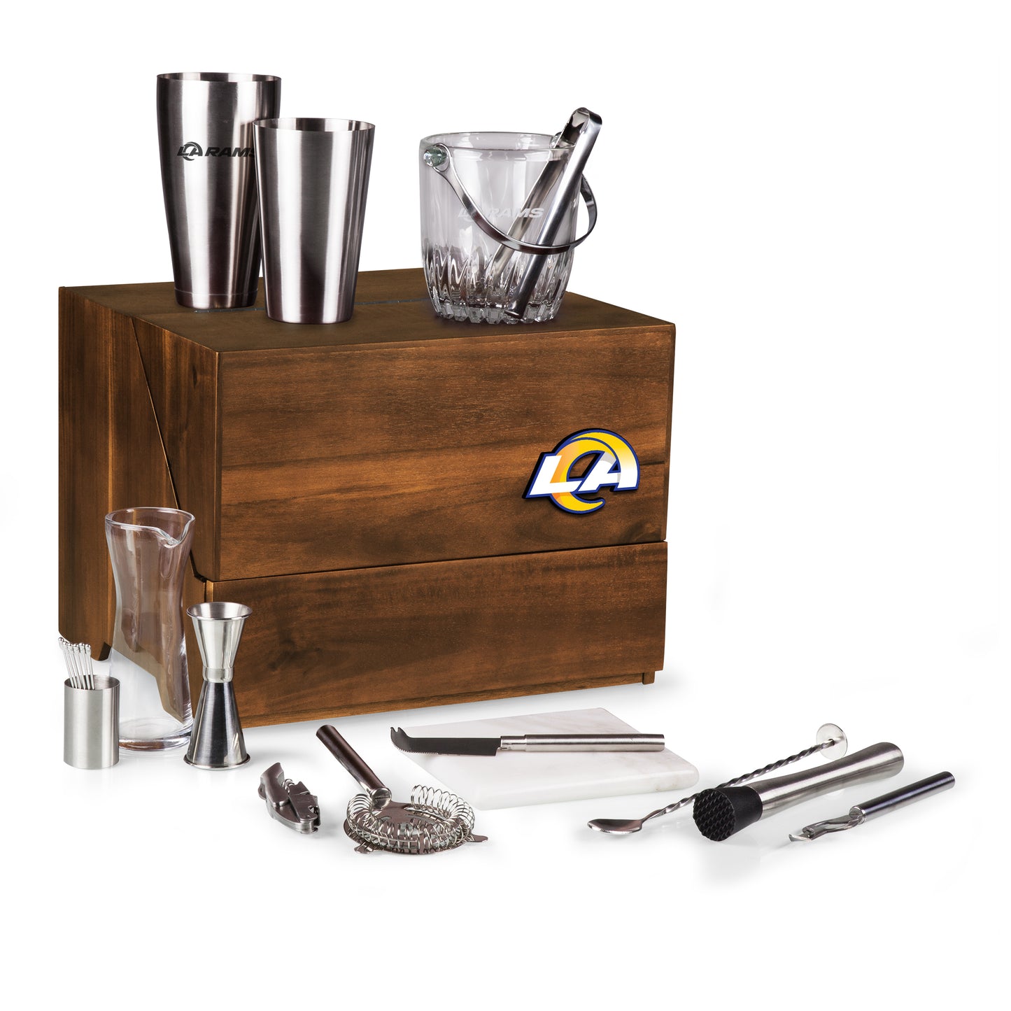 Los Angeles Rams - Madison Acacia Tabletop Bar Set