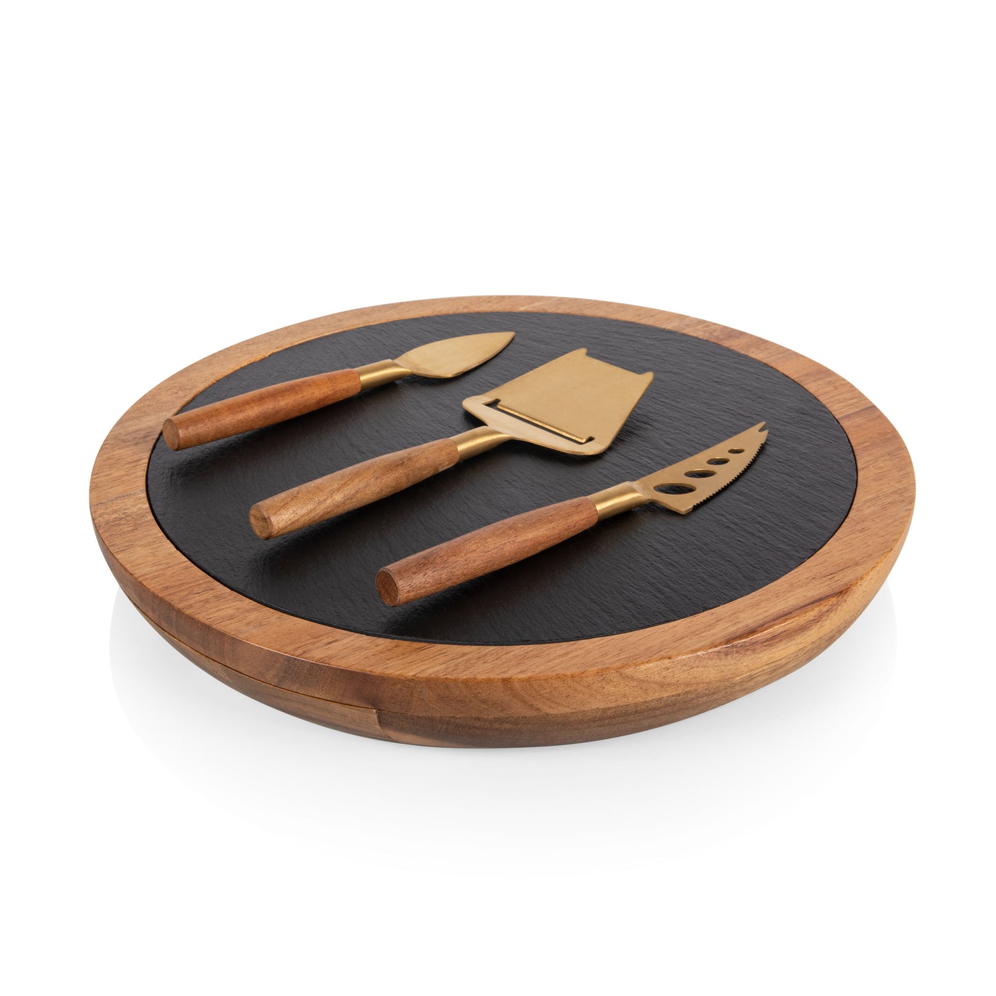 Green Bay Packers - Insignia Acacia and Slate Serving Board with Cheese Tools